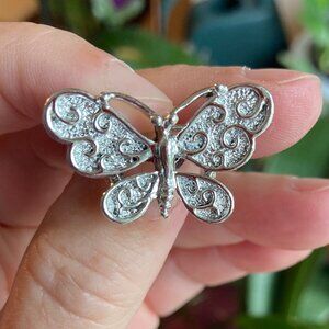 Gerry's silver tone butterfly brooch
